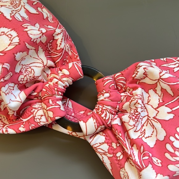 J Crew O-ring bandeau pink bikini top in tossed floral Item BH555 M Medium - Picture 5 of 5